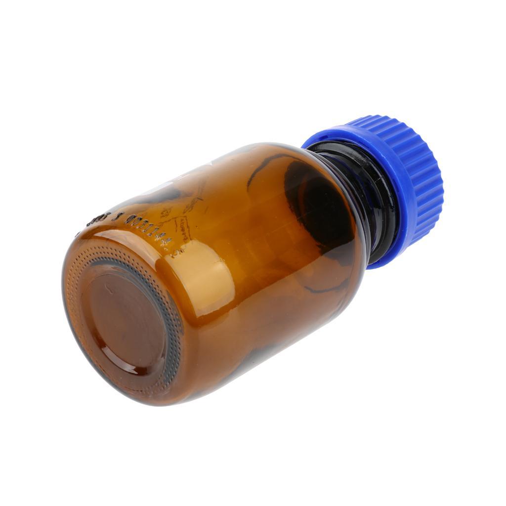 2 Pcs Graduated Round Glass Reagent Bottle With Scale Line Screw Cap 250mL