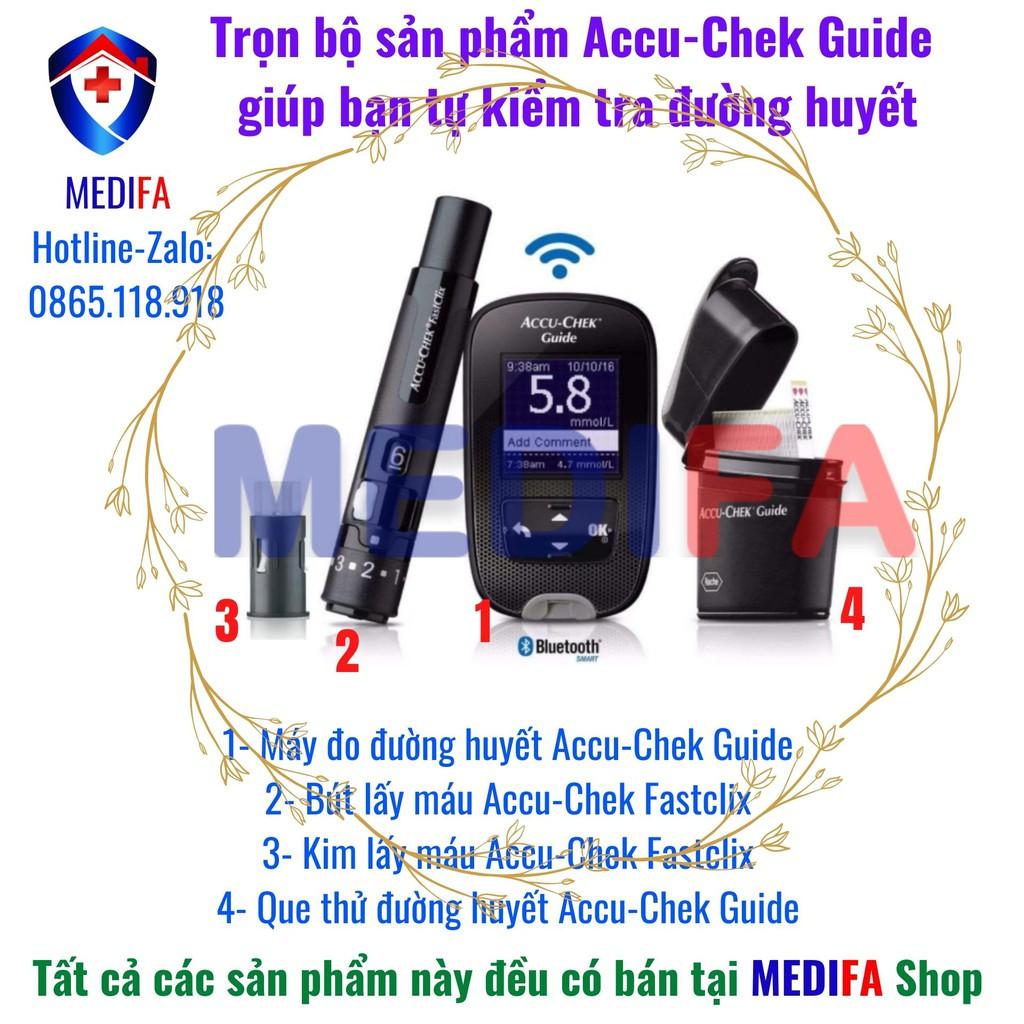 Hộp 25 Que Thử Đường Huyết Accu-Chek Guide, Date Xa, NK Chính Ngạch, Tem Niêm Phong, Tem Phụ TV