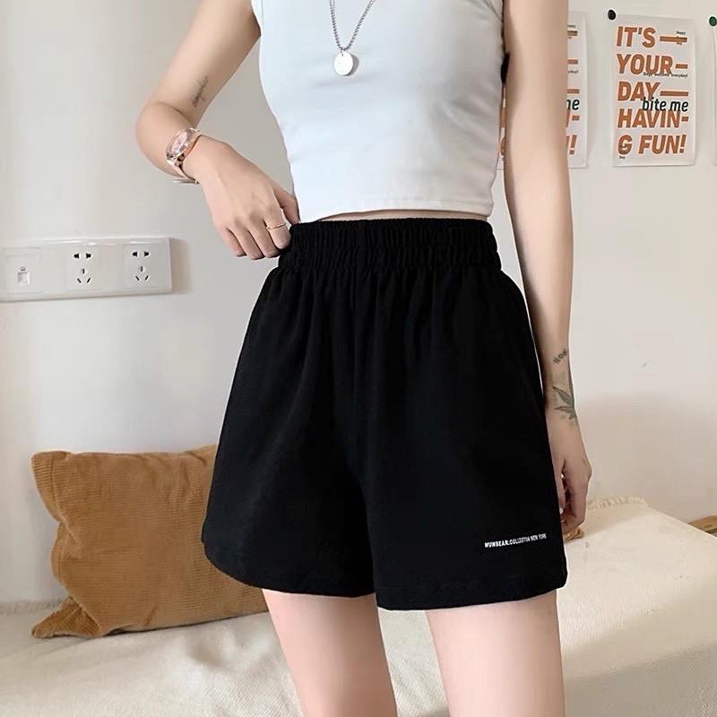 Quần đùi nữ short đũi trắng đen sooc nữ cạp chun ulzzang Mophus MQ004