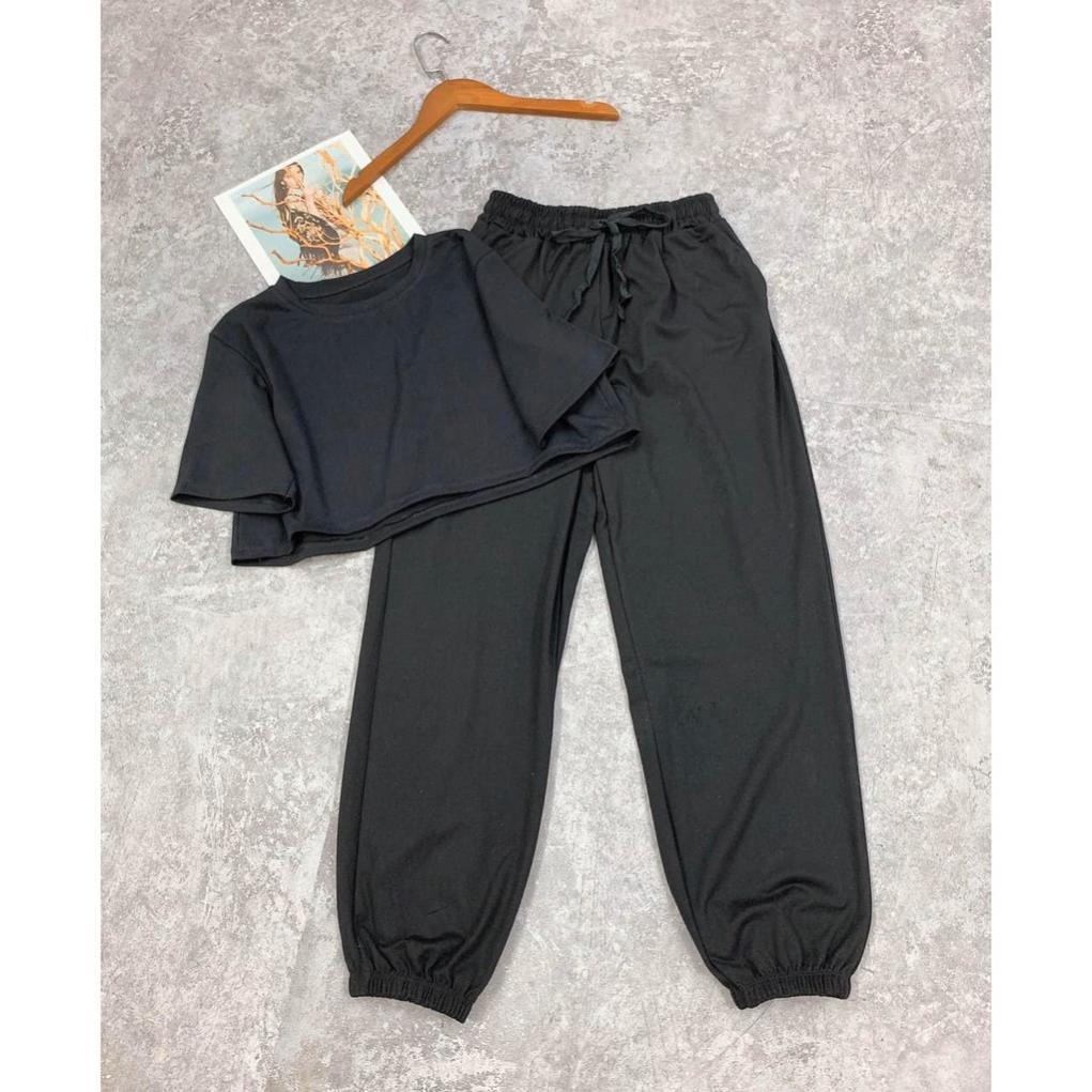 (Mua Lẻ hoặc theo Bộ): Áo Thun Croptop / Quần Jogger Phom Rộng (Mua Lẻ hoặc Bộ) BAOTIN FASHION (SE04)