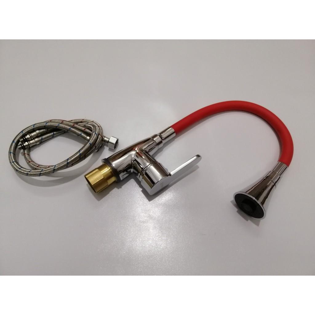 Vòi rửa bát nóng lạnh thân mềm inax