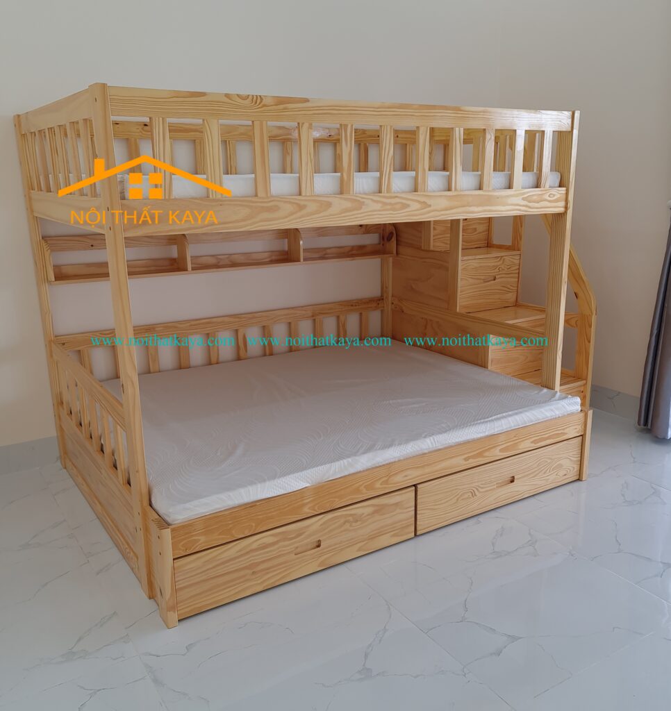BENA – Giường 2 tầng + 2 Hộc Kéo 1m2 - 1m4
