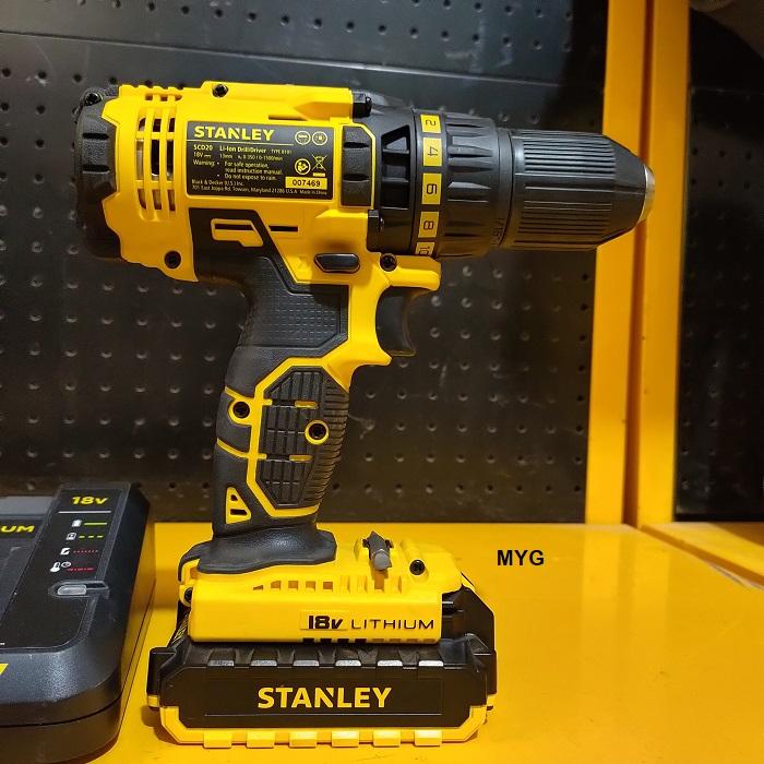 MÁY KHOAN PIN CẦM TAY 18V STANLEY SCD20D2K- HÀNG CHÍNH HÃNG
