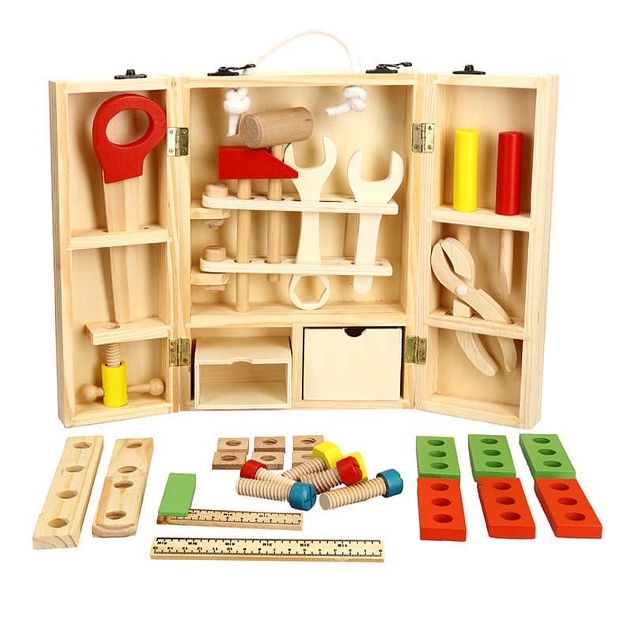 Montessori_Bộ Đồ Chơi Kỹ Thuật Vặn ốc Vít Bằng gỗ Giúp Bé Phát Triển Trí Tuệ_Cho trẻ từ 2 tuổi trở lên