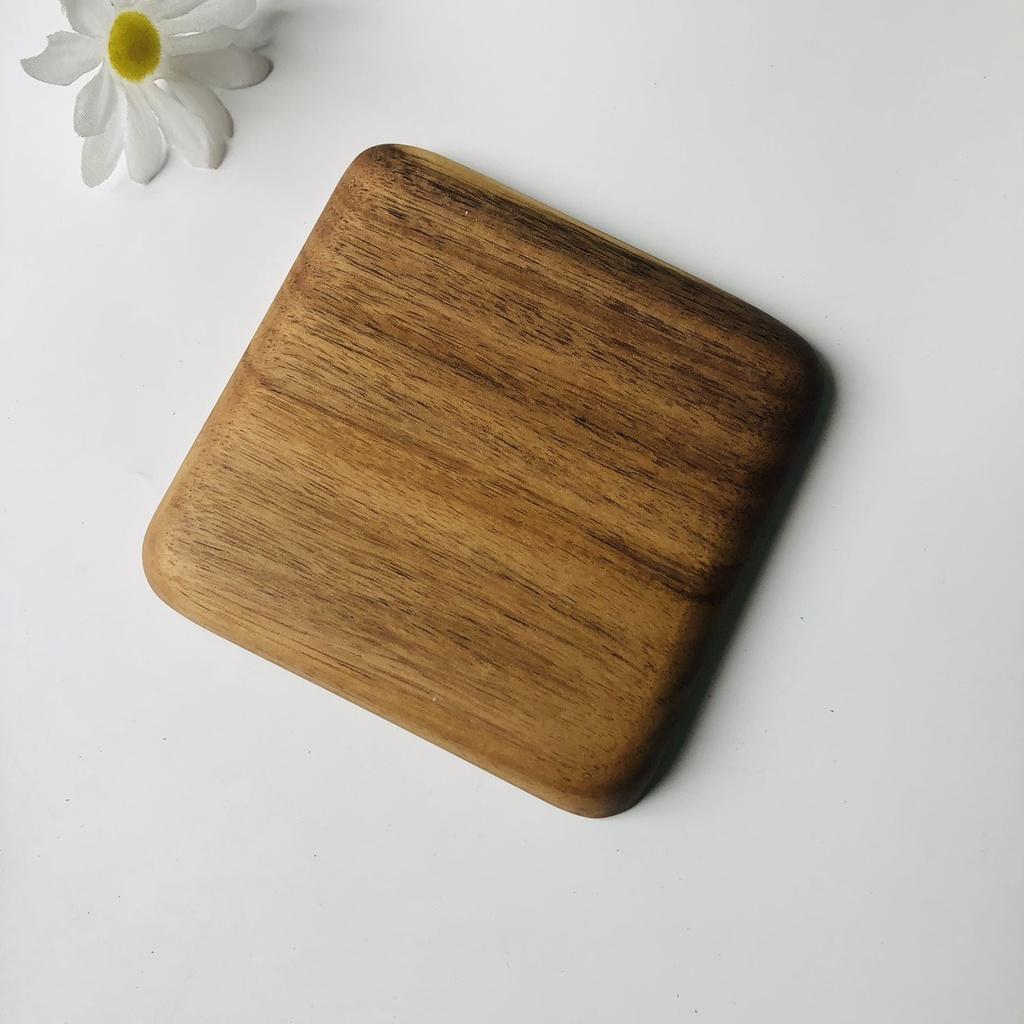 Đĩa Gỗ Mini Vuông 13.5 cm, Đĩa Đựng Hoa Quả, Bánh Ngọt, Đồ Tráng Miệng, Phụ Kiện Bàn Tiệc, Chụp Ảnh Trang Trí Dễ Thương