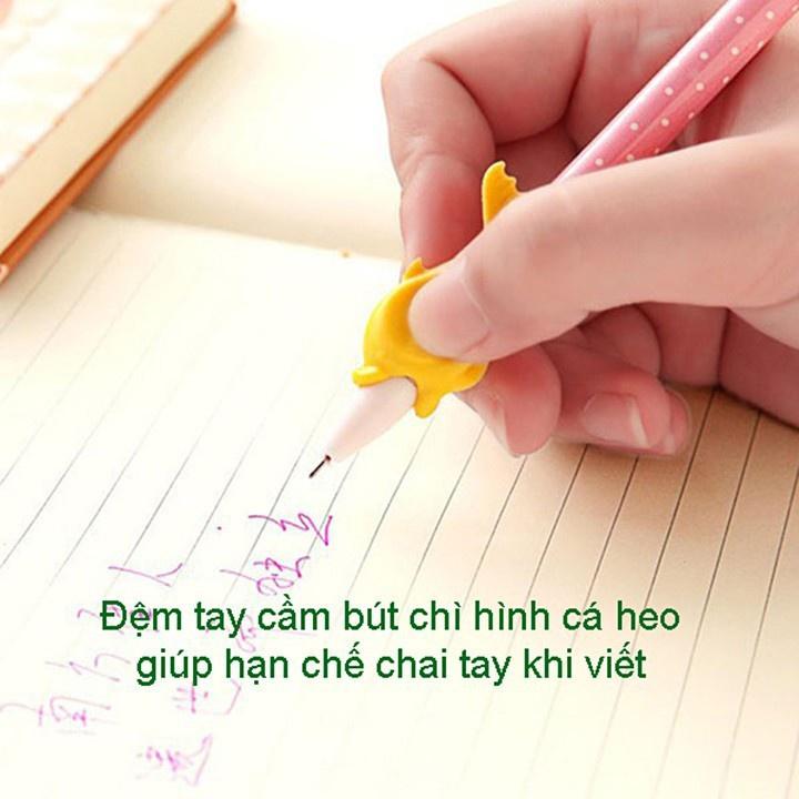 Đệm Bút Cá Heo Thông Minh - Dụng cụ xỏ ngón cầm bút silicon chỉnh tư thế cầm bút đúng cho bé tập viết
