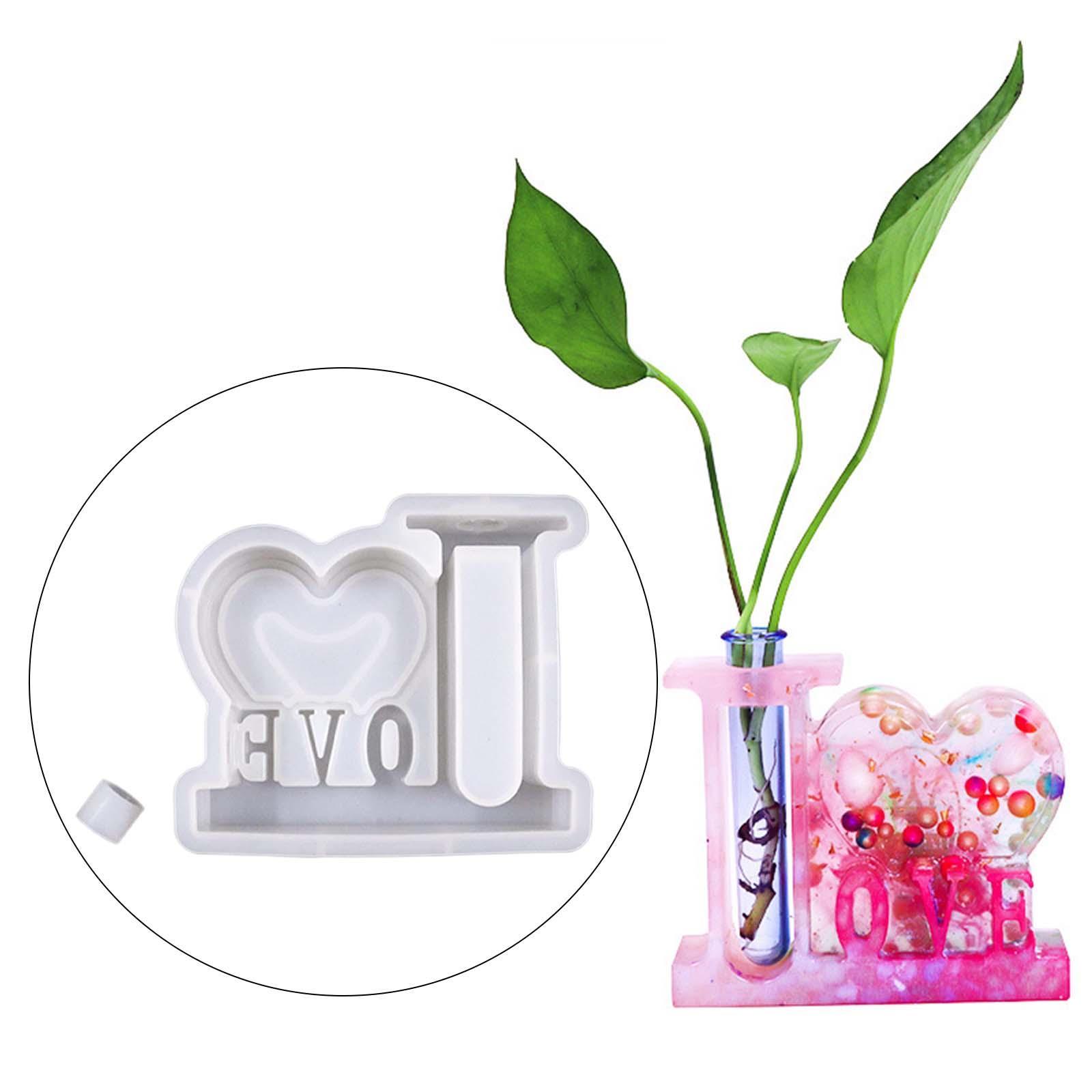 LOVE Silicone Vase Plant Resin Casting Mold Pot Epoxy Mould Craft