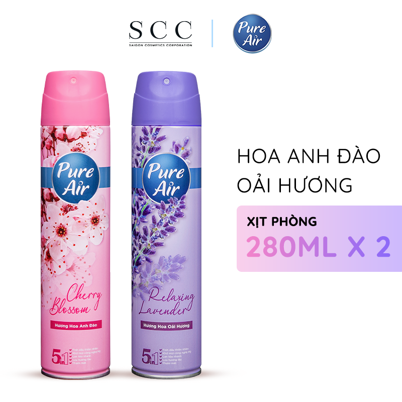 Combo 2 chai xịt phòng nước hoa Pure Air 280ml/chai