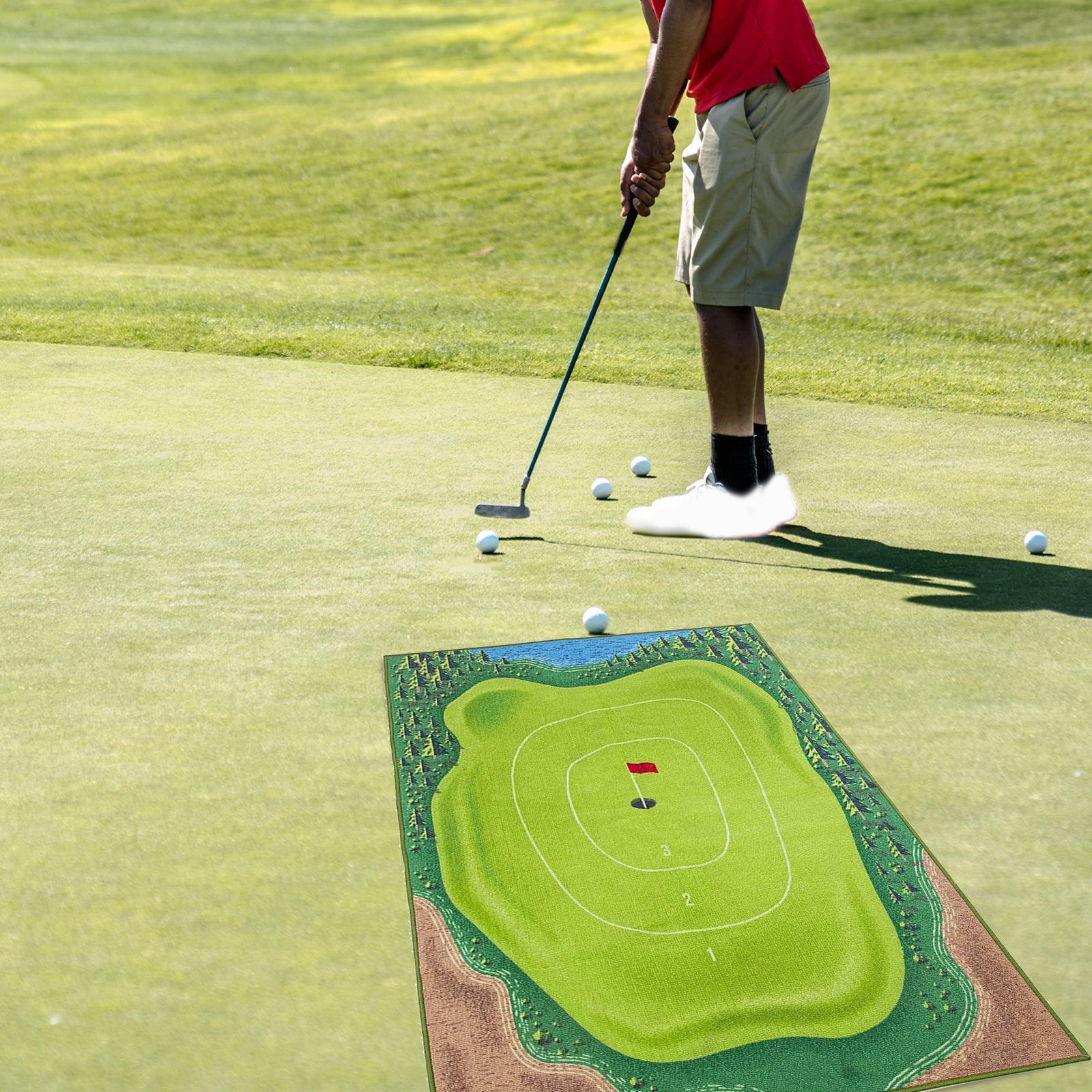 Chipping Golf Game Mat Golf Practice Mats and Sticky Balls Golf Hitting Mat