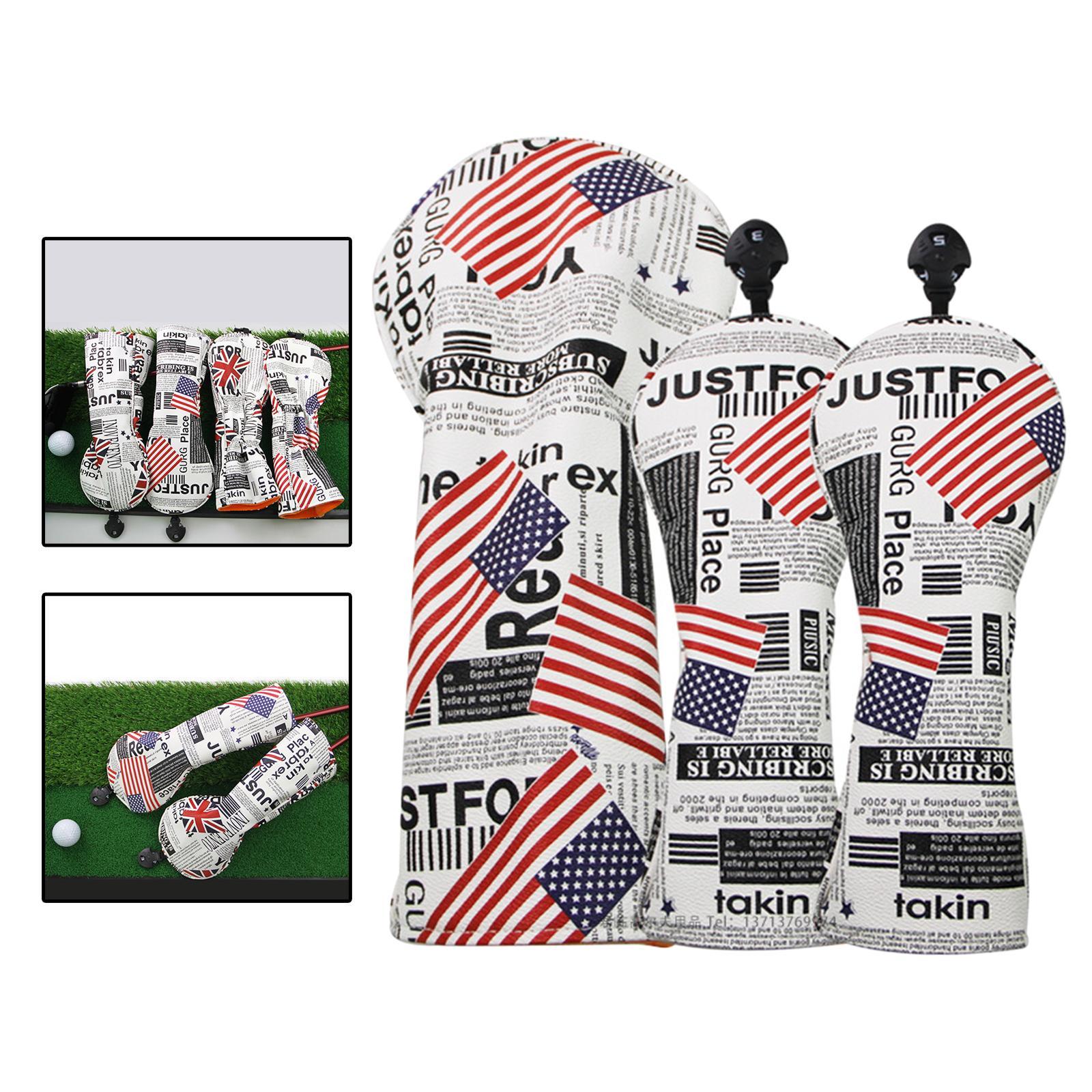 Golf Club Head Cover Driver Fairway Wood Hybrid Headcovers Protector Guard Stars