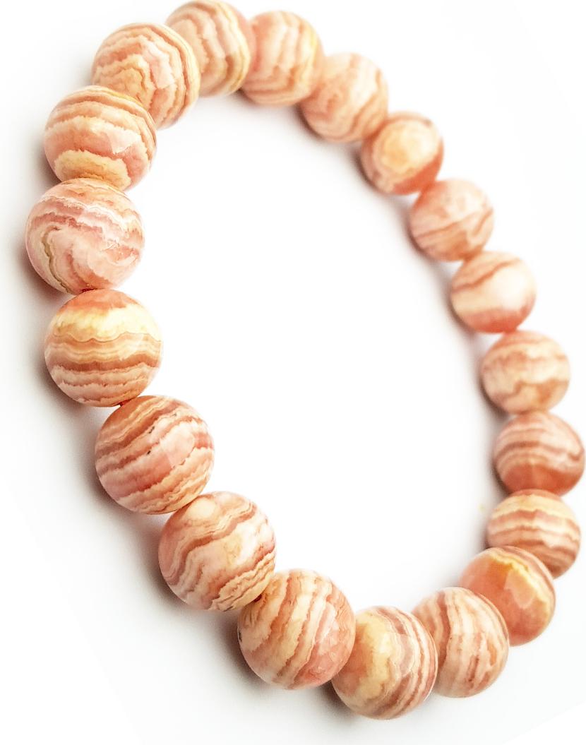 Vòng Tay Đá Đào Hoa Tự Nhiên 10mm - Natural Rhodochrosite Bracelet