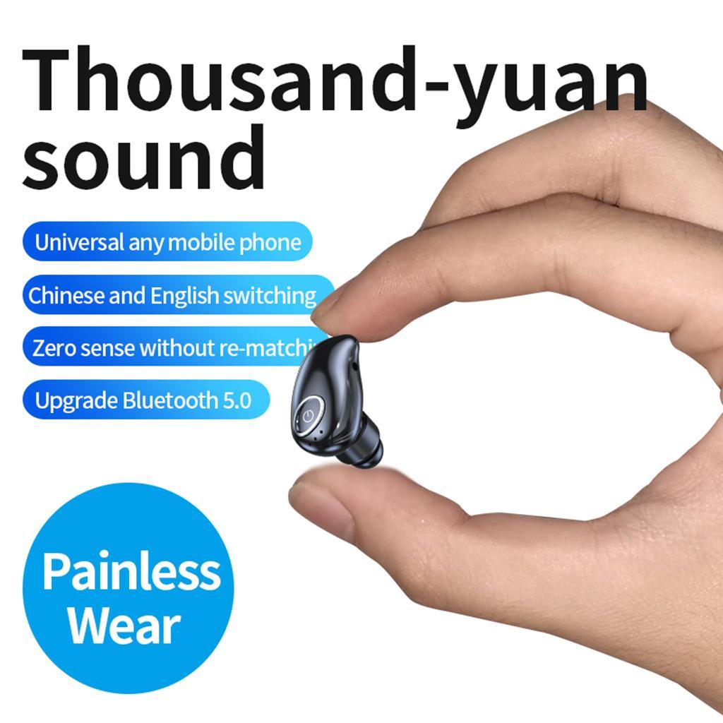 Mini Bluetooth5.0 Wireless Monaural In-ear Earphone Black