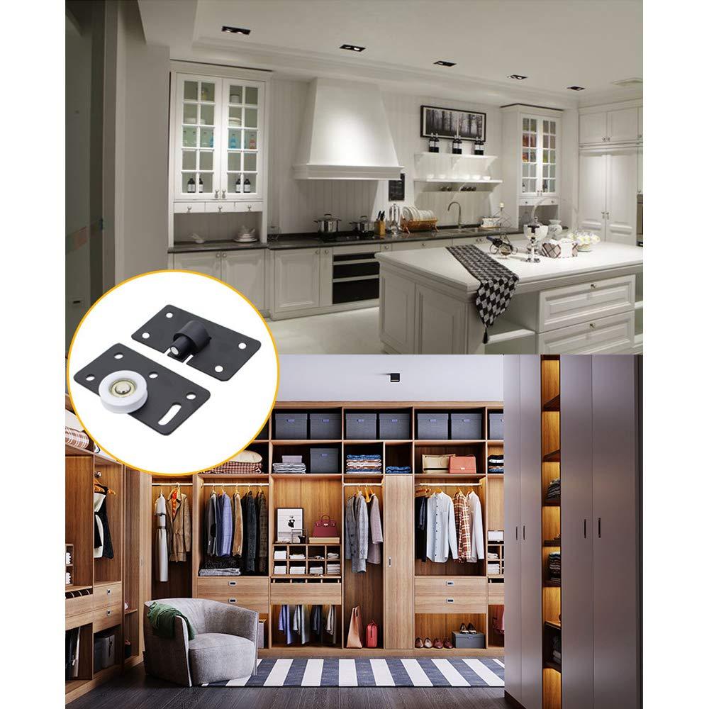 4 miếng Nylon Nội các bộ Roulette cửa, cửa trượt Roulette Tủ Cánh ròng rọc, bánh xe trượt đồ nội thất áo choàng, cho tủ quần áo cửa trượt