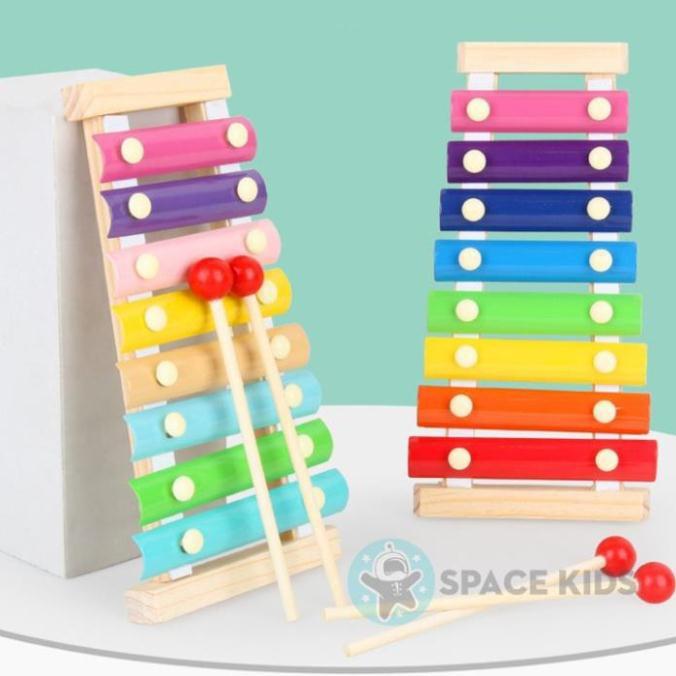 Đồ chơi đàn gỗ cho bé Đàn gỗ đồ chơi Xylophone 8 thanh nhiều màu sắc