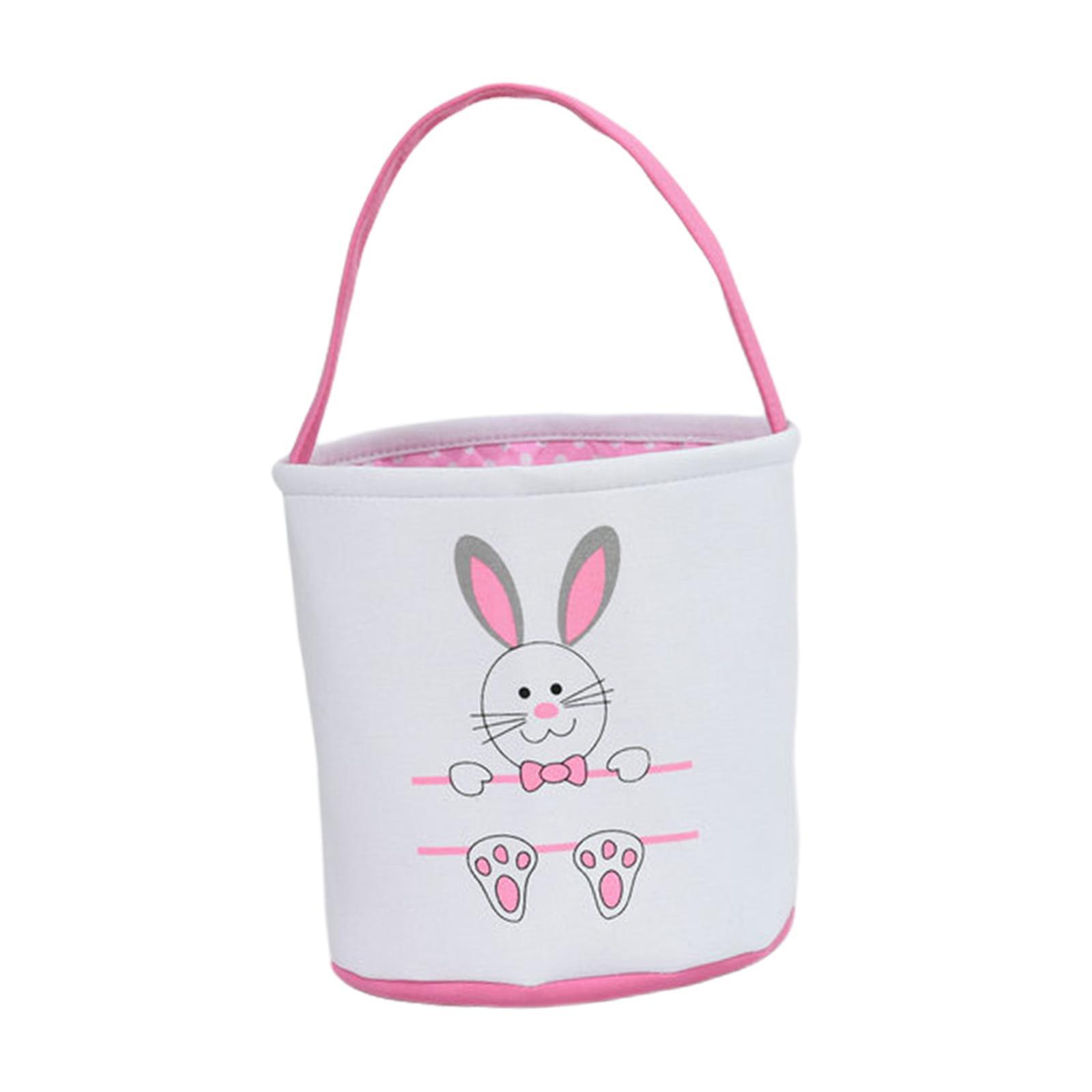 2Pcs Cute Easter Bunny Basket Easter Rabbit Buckets Handbag for Holiday