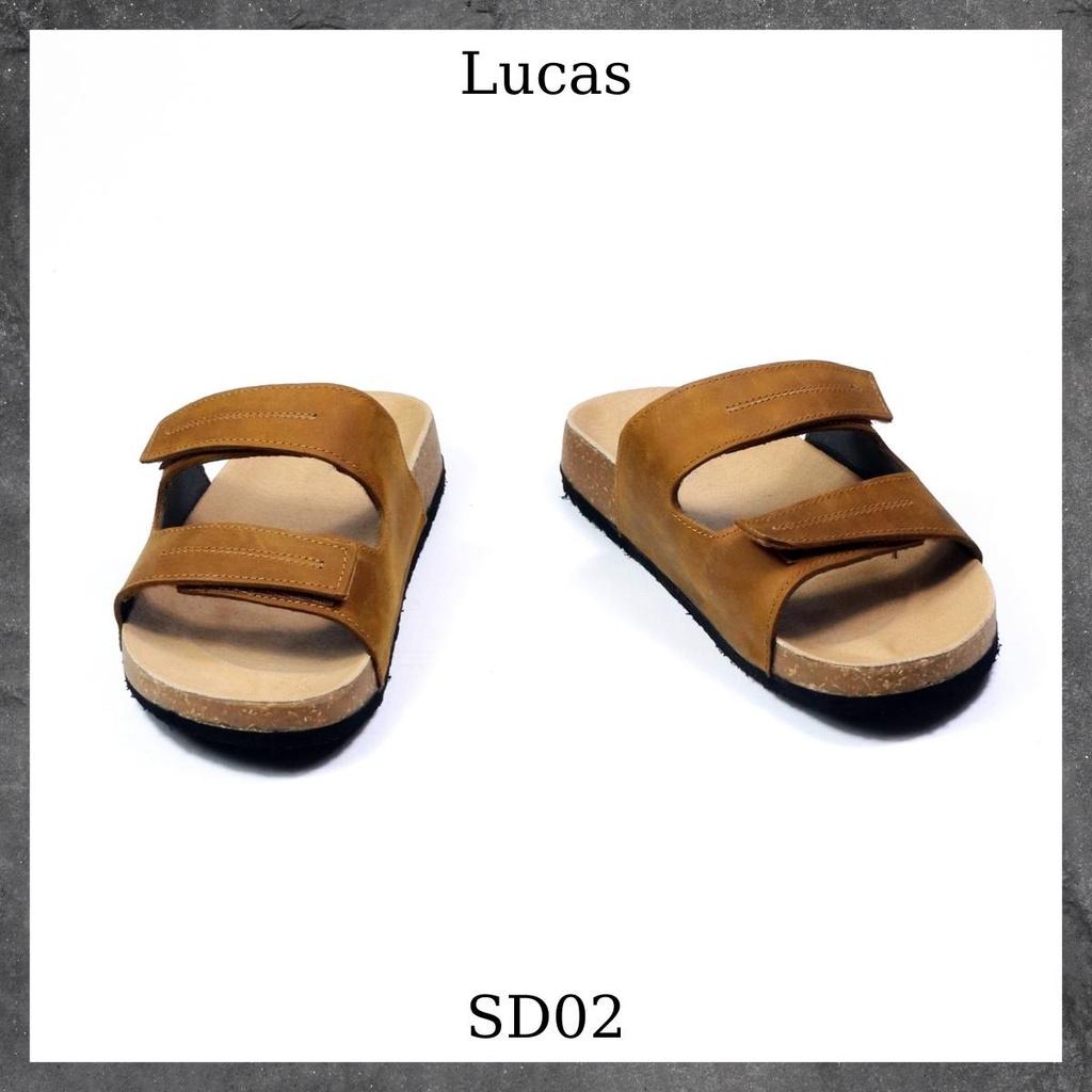 Dép da bò đế trấu, Sandal da bò sáp, may thủ công Lucas Shoes, bảo hành 6 tháng