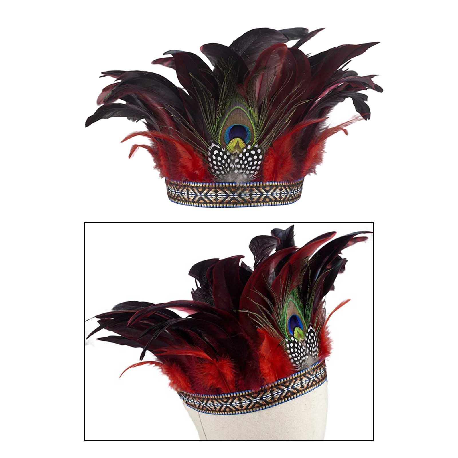 2 Pieces Feather Couple National Style Headpiece for Party Halloween Adults