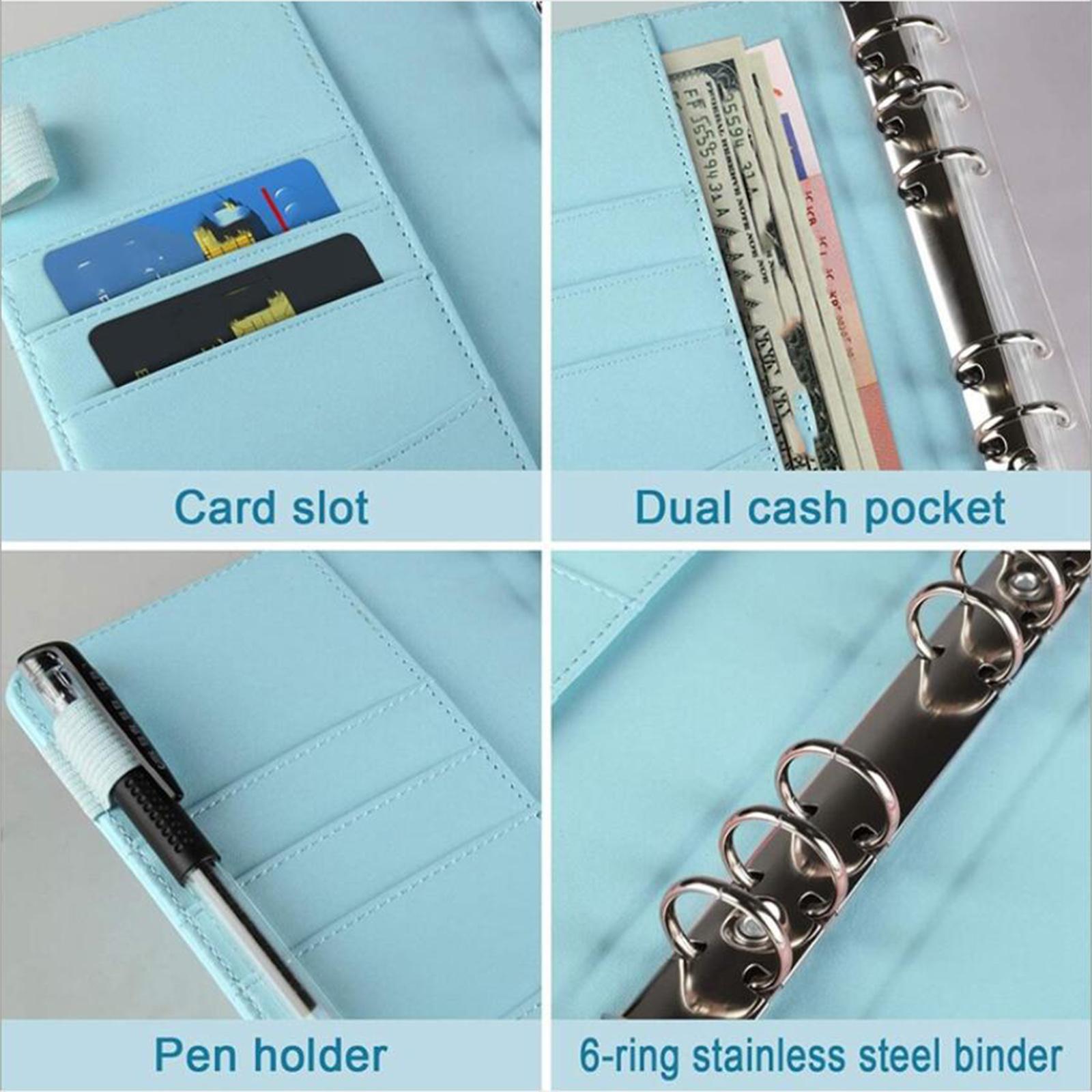 2x Notebook Binder with Binder Zipper Pockets for Home Office Gifts