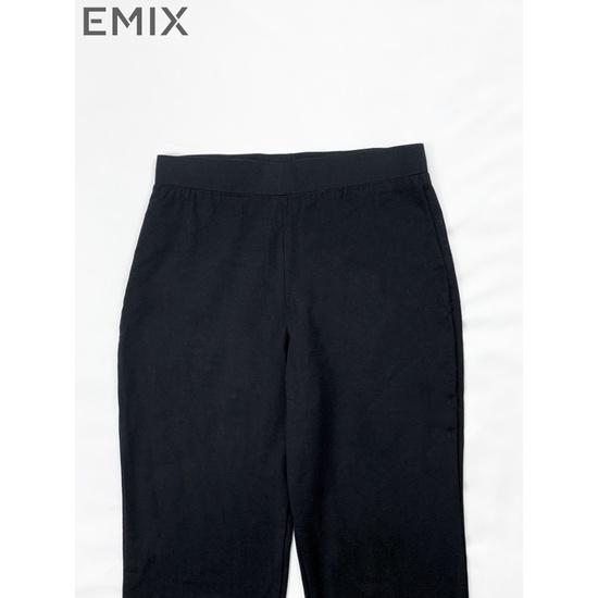 Quần ống loe nữ EMIX (màu đen), basic trousers, dáng dài, cạp cao, lưng chun, ống loe, vải thun co giãn Q881