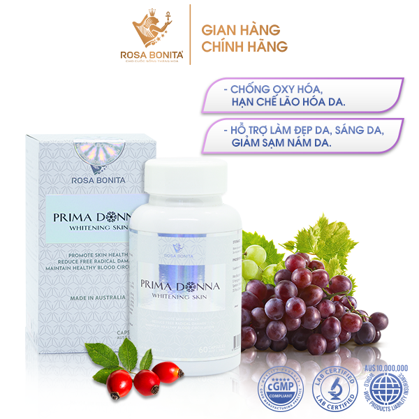 Viên uống trắng da, giảm sạm nám Prima Donna hỗ trợ đẹp da - hỗ trợ giảm sạm nám