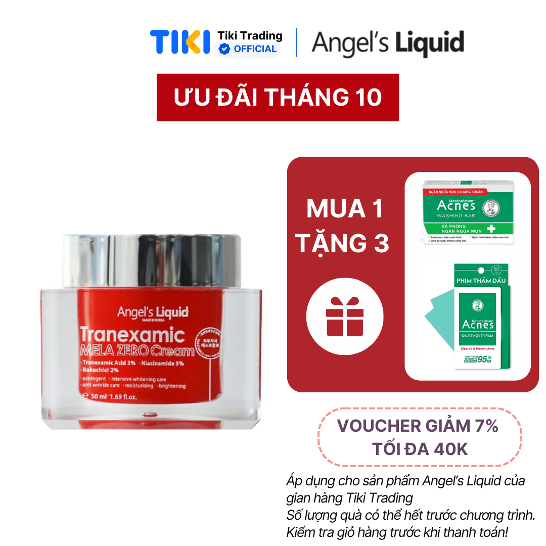 Kem Dưỡng Giảm Thâm Nám Chuyên Biệt Angel's Liquid Tranexamic Mela Zero Cream 50ml