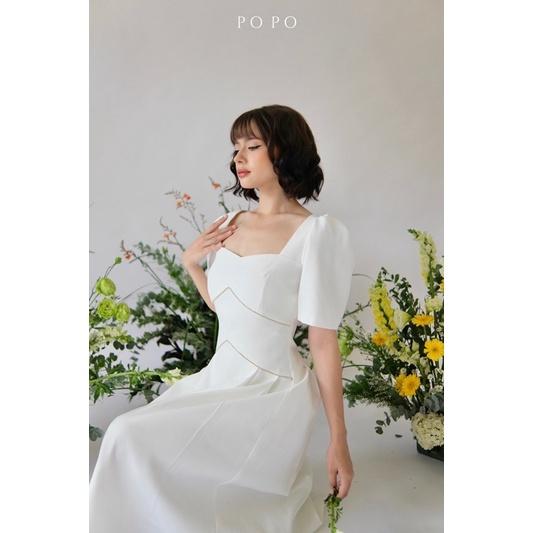 LALITA DRESS váy đá cổ vuông