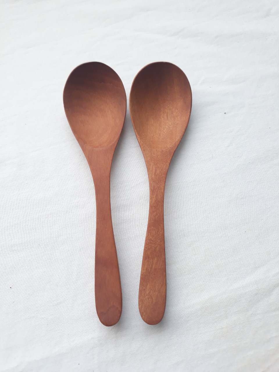 Bộ 6 thìa gỗ nhãn ăn cơm cỡ vừa nâu nhạt 15.5 cm x 4 cm