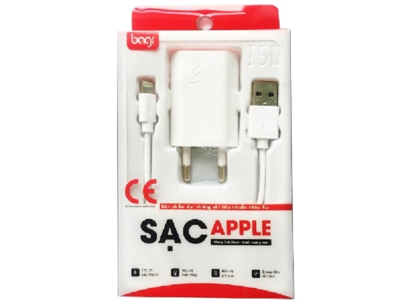 Combo Củ Sạc + Dây Cáp Sạc IPhone BAGI CE-I51Z - Hàng chính hãng