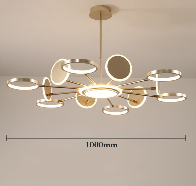 Đèn thả DELLER loại 12 bóng với 3 chế độ ánh sáng hiện đại trang trí nội thất sang trọng - kèm điều khiển từ xa - (168).