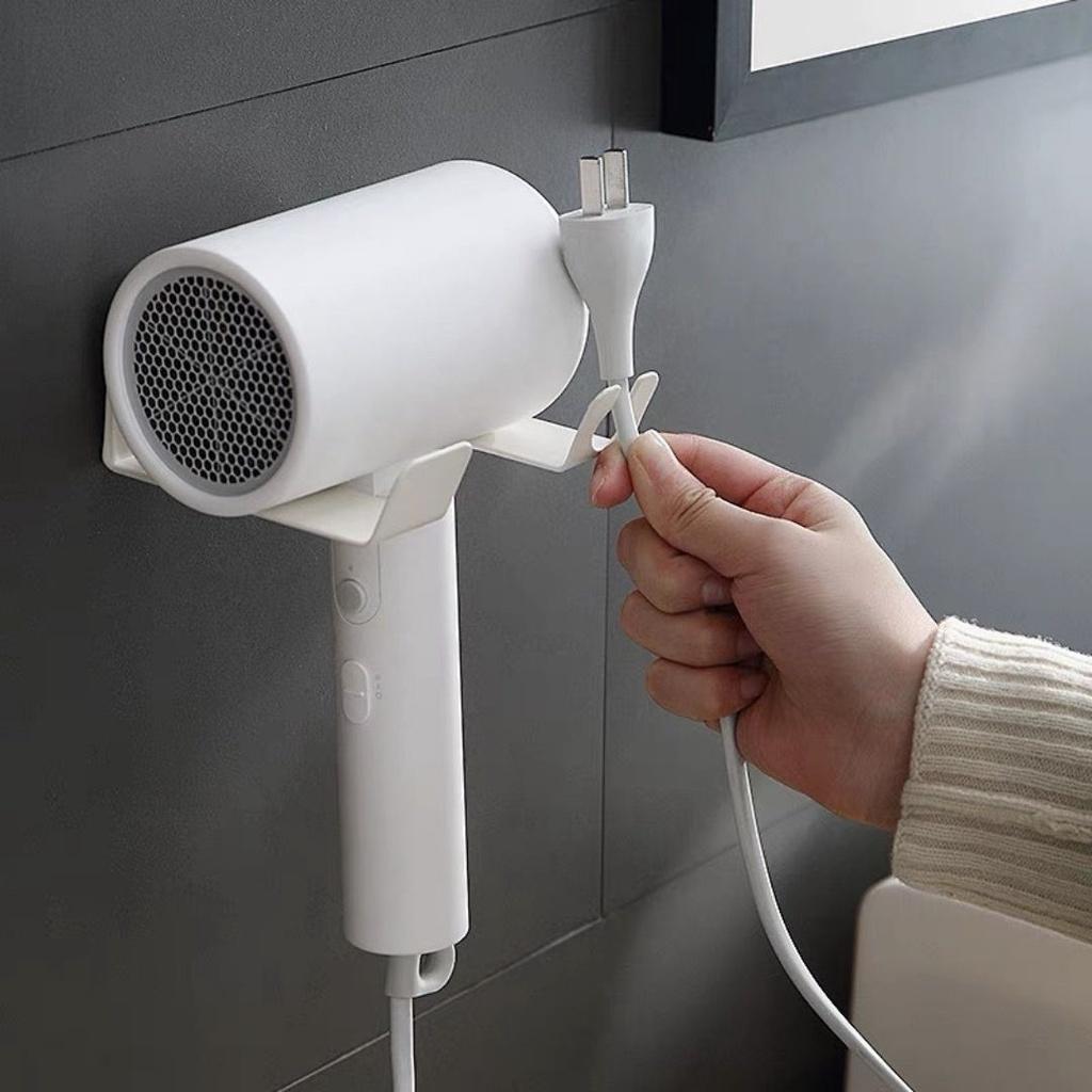 Giá treo máy sấy tóc, giá đựng đồ trong nhà tắm không cần khoan đục