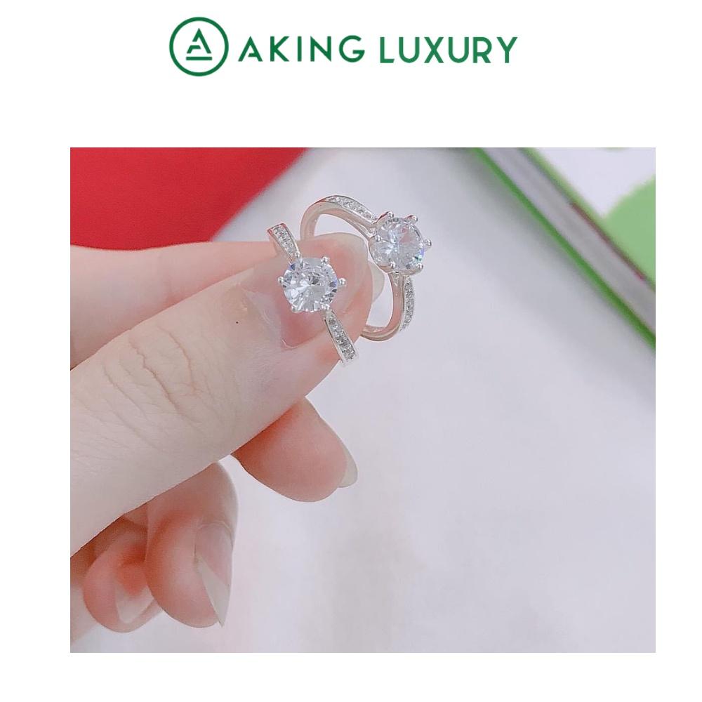 Nhẫn nữ AK06 cao cấp, Nhẫn Bạc Nữ đính đá nhiều màu. Nhẫn nữ mới nhất 2021