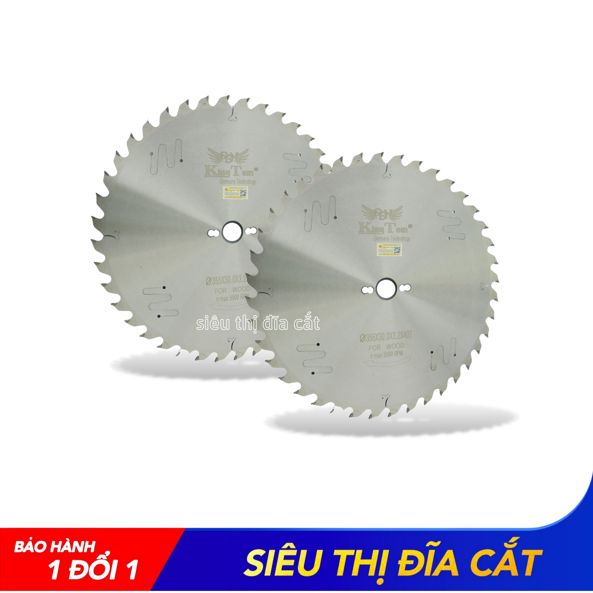 Lưỡi Cưa - Lưỡi Cắt Gỗ Cao Cấp 355-40 Răng KingTom - Chuyên Gỗ Cứng, Gỗ Có Đinh