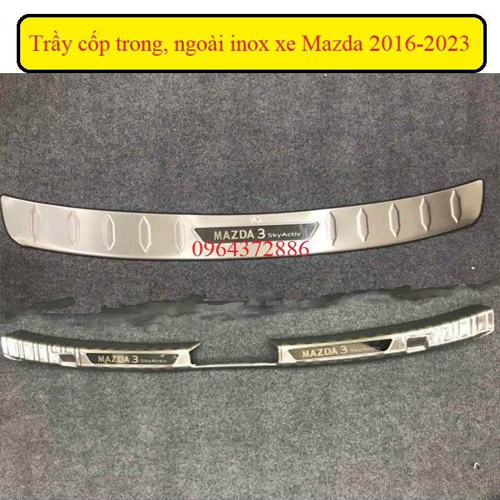 Chống trầy cốp trong, ngoài xe Mazda 3 sedan 2016-2023 inox cao cấp