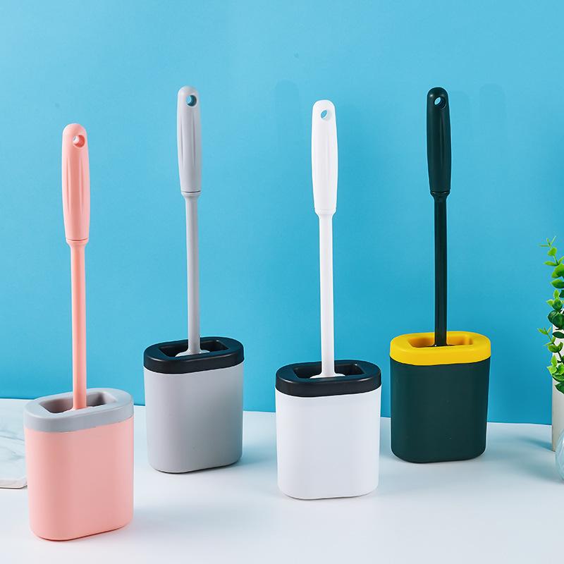 Bàn Chải Vệ Sinh Toilet Bằng Silicon Có Tay Cầm Tiện Lợi