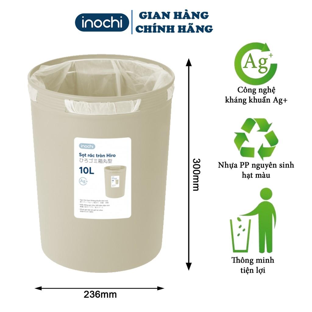 Thùng rác Mini -thông minh Nhựa Tròn Inochi 5 10 15 Lít Làm Sọt Rác Văn Phòng, Khách Sạn SR10L