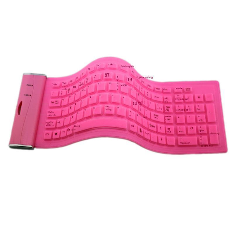 Vận Chuyển Nhanh Cung Cấp 104 Phím Silicone Plus Đúc Ốp Lưng Bàn Phím Mềm Tắt Tiếng Mini Chống Nước Đầu Máy Tính Có Dây Bàn Phím Gấp Gọn