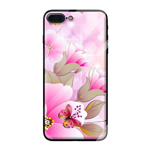 Ốp kính cường lực cho iPhone 7 Plus mẫu BƯỚM ĐẸP 2 - Hàng chính hãng