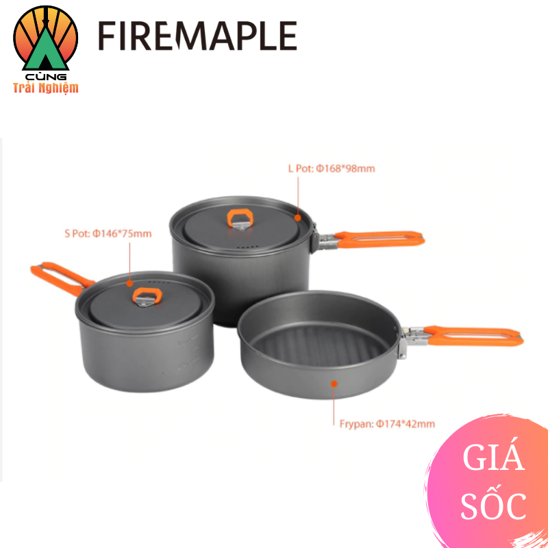 COMBO Nồi Chảo Nấu Ăn 3 Trong 1 Fire Maple Feast 3 Gọn Nhẹ Chuyên Dụng Cho Dã Ngoại Cắm Trại Ngoài Trời