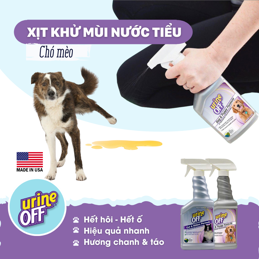 URINE OFF - XỊT KHỬ MÙI VÀ VẾT Ố DO CHÓ GÂY RA