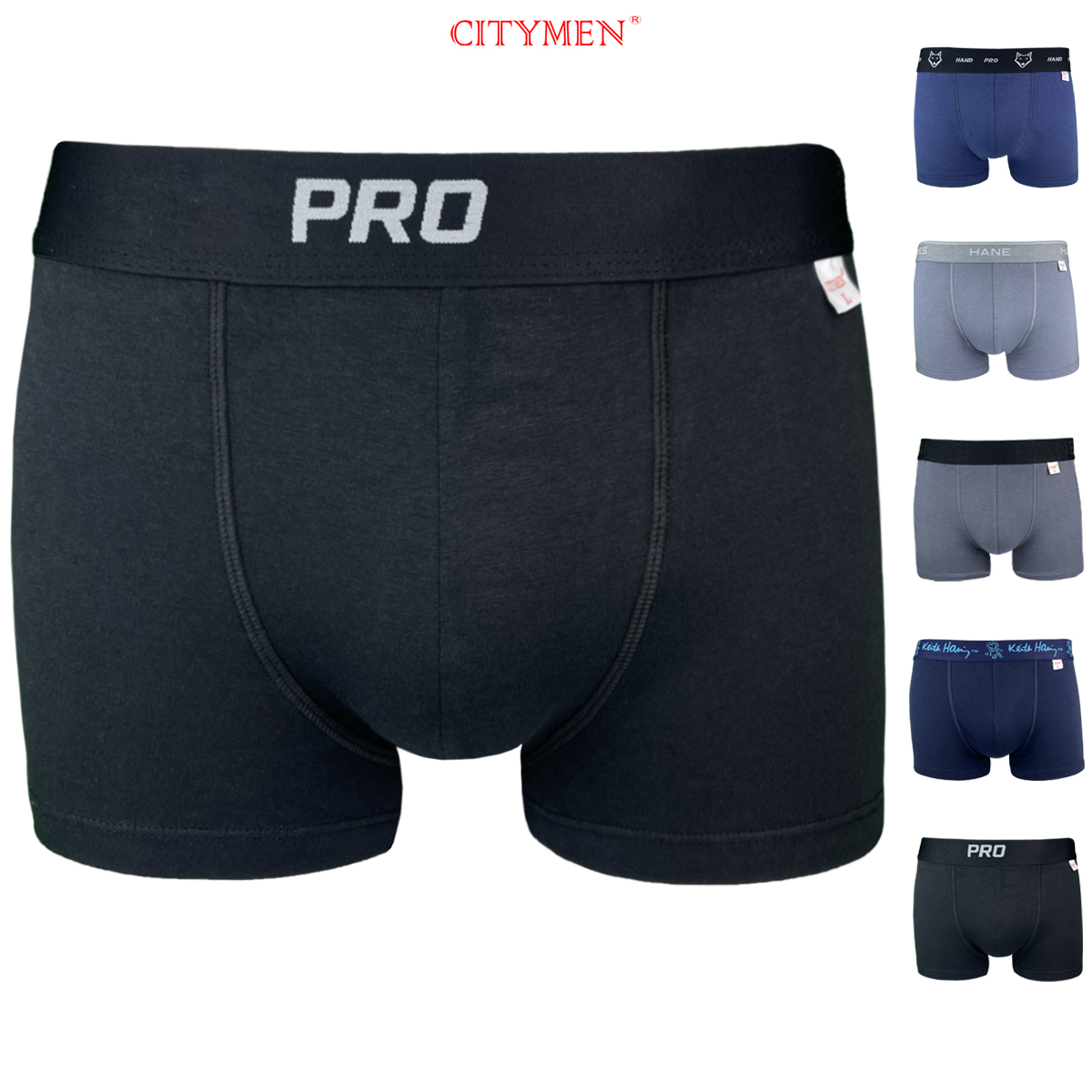 Hộp 4 Quần Lót Nam boxer vải cotton hiệu CITYMEN nhiều lưng 4 chiều cao cấp, đồ lót - LMTK-MULTIBC