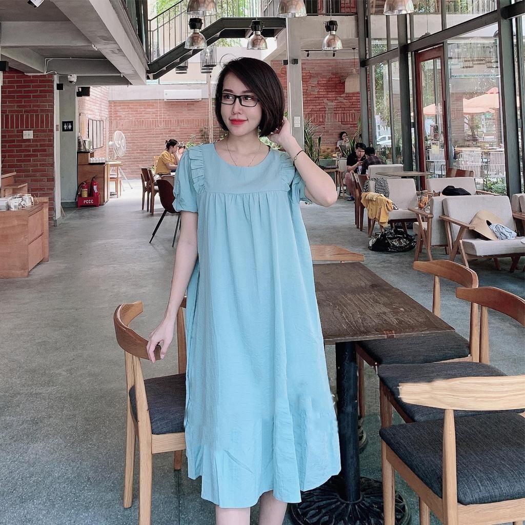 váy bầu dáng suông mẫu thiết kế mới freesize từ 45 đến 75kg