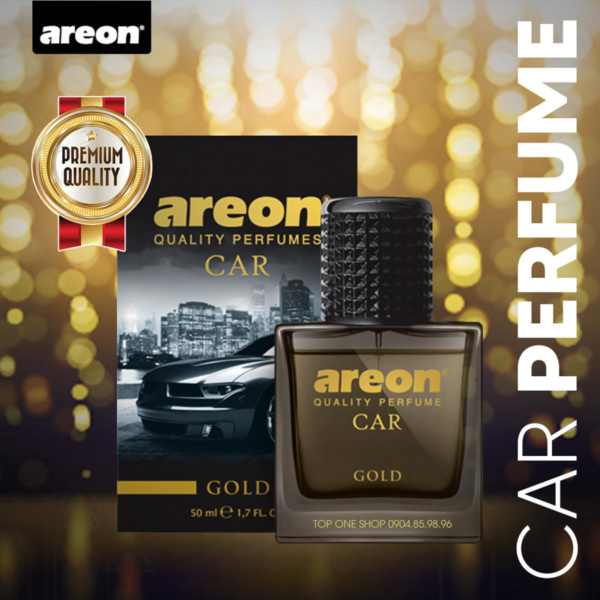 Nước hoa ô tô cao cấp AREON Car Gold Perfume 50ml - NHẬP KHẨU BULGARIA