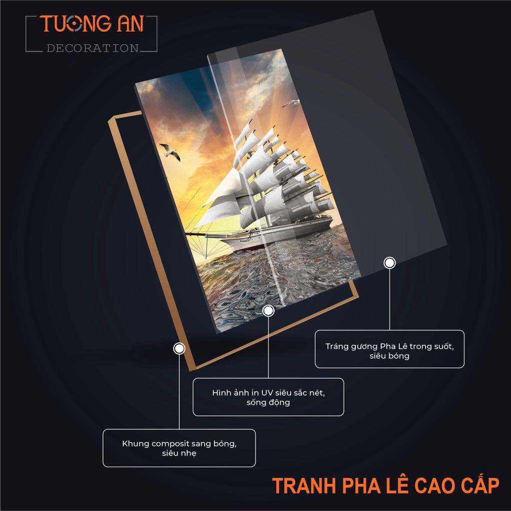 Tranh treo tường pha lê tráng gương Khung composite cao cấp - Thuận buồm xuôi gió