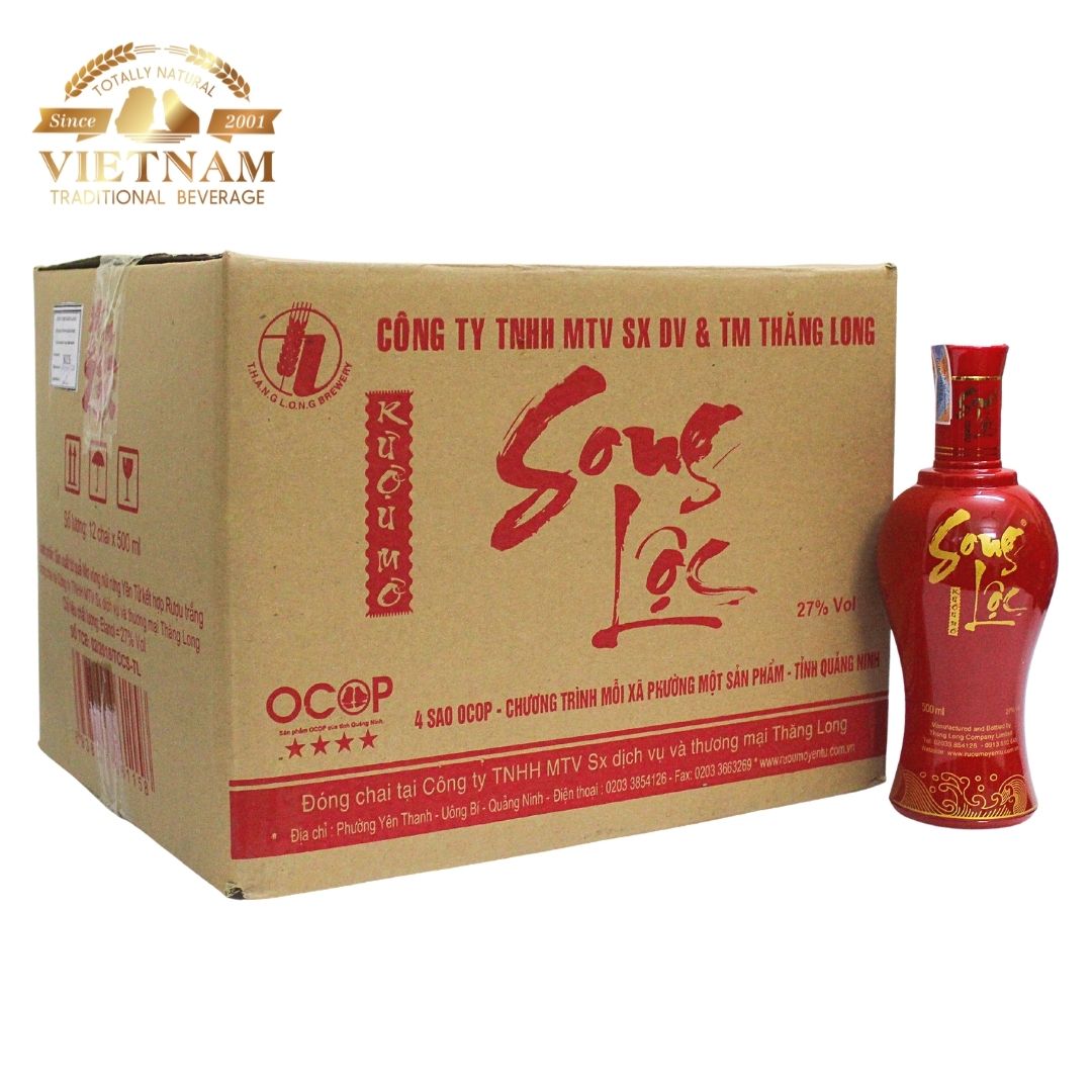 Thùng Rượu Mơ Song Lộc 27% Vol - 12 Chai Thủy Tinh 500ml