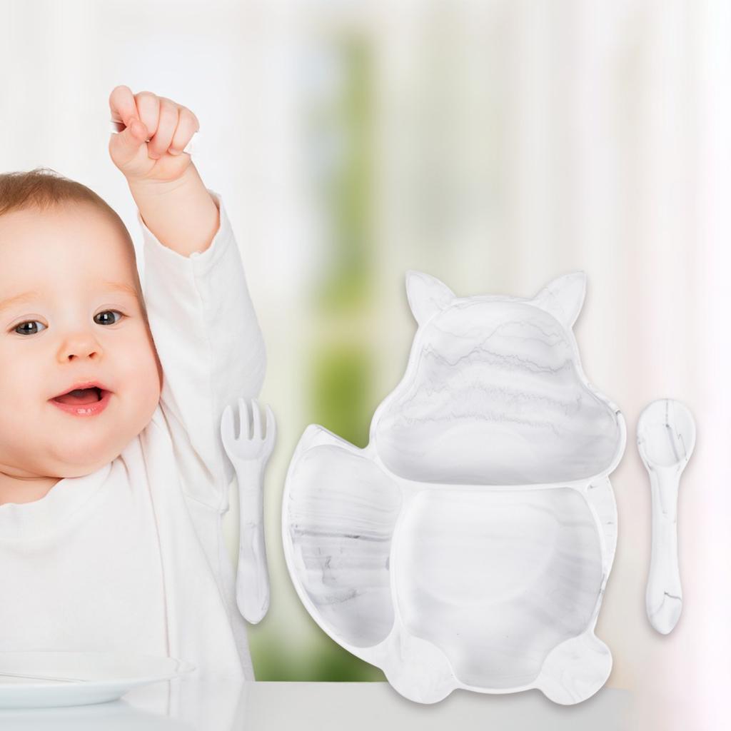 Suction Plates for Babies Toddlers Kids Infant - 100% Silicone, Plates Stay Put with Suction Feature, Divided Design, Microwave, Dishwasher Friendly