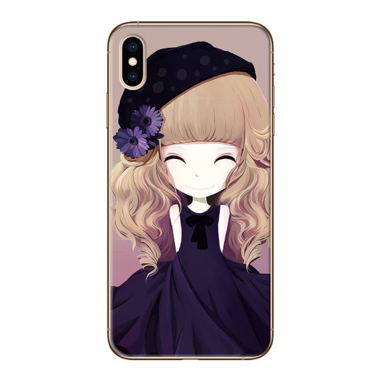 Ốp lưng dành cho iPhone X/XS/XS MAX - Anime Cô Gái Váy Đen