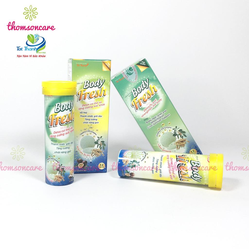 Viên sủi thanh nhiệt Body Fresh - Detox mùa hè, giải độc, mát gan - Bổ sung vitamin và khoáng chất - Tuýp 12 viên