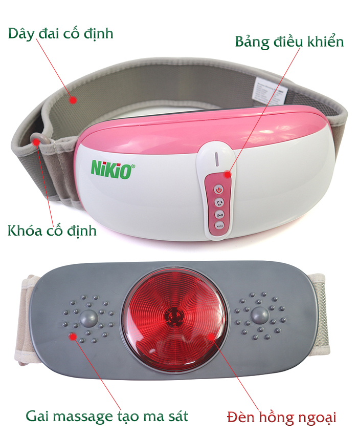Đai Massage Bụng Nikio NK-169DC - Công Nghệ Rung Lắc Kết Hợp Hồng Ngoại Tân Tiến, Mát Xa Giảm Mỡ Thừa, Làm Săn Chắc Cơ Bụng Nhanh - Pin Sạc Tiện Lợi - Màu vàng