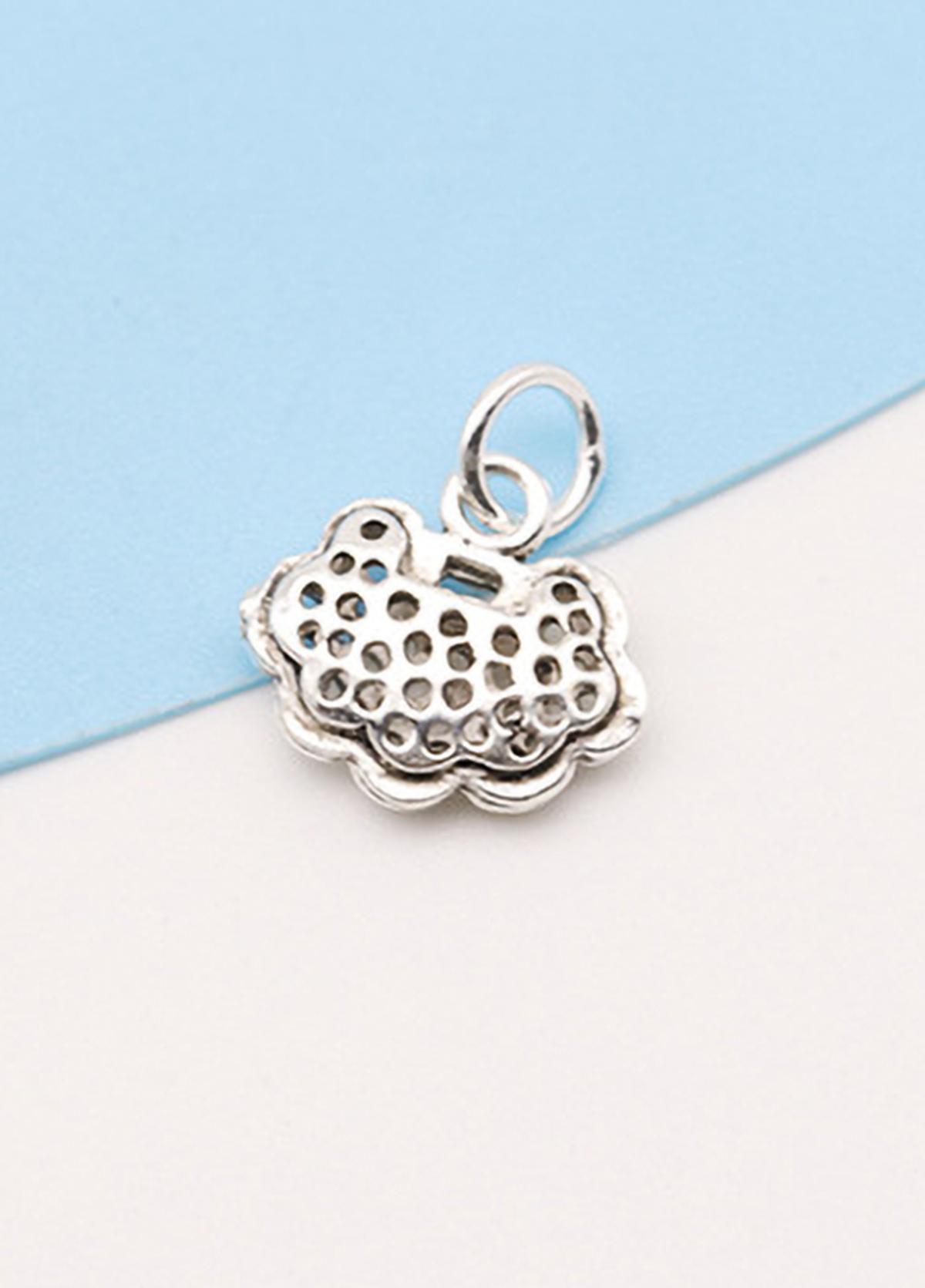 Combo 2 cái charm bạc hình khóa trường mệnh may mắn treo - Ngọc Quý Gemstones