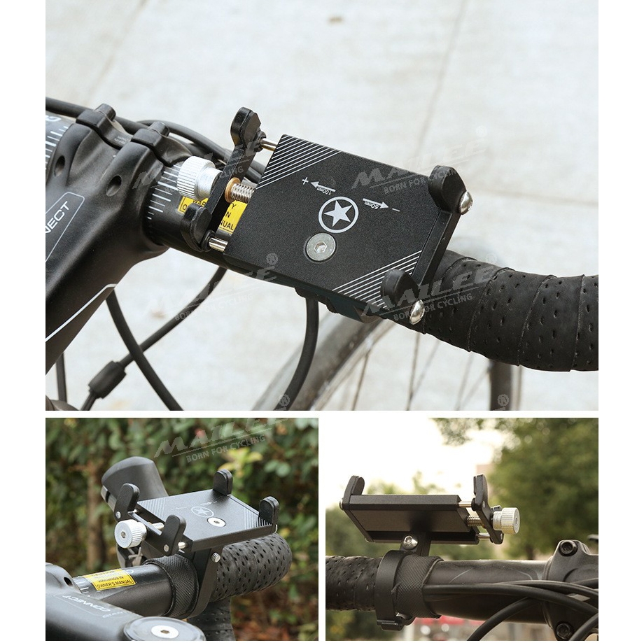Giá đỡ điện thoại xe đạp gắn tay lái SS-044 cho điện thoại dưới 6.8 inch, chất liệu Nhôm, phù hợp đường kính ghi đông 22.2mm-31.8mm - Mai Lee